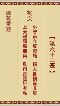 諸葛靈簽第62簽