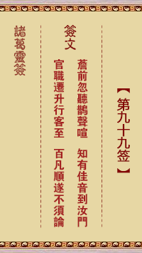 諸葛靈簽第99簽
