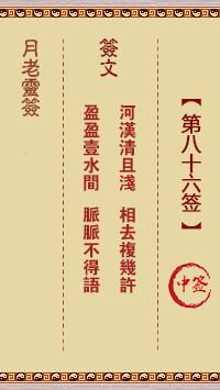 月老靈簽第86簽
