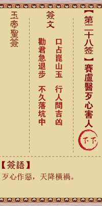 玉帝靈簽第28簽