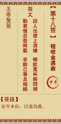 玉帝靈簽第18簽