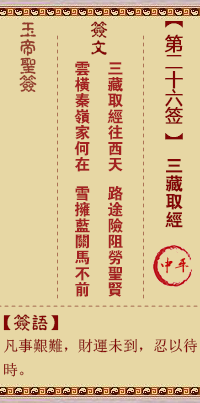 玉帝靈簽第26簽